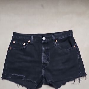 Levi's Black Jean Shorts for Women 29 Waist Buttonfly